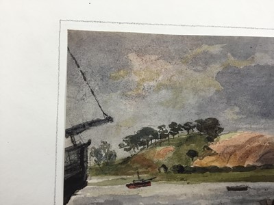 Lot 1219 - Thomas Churchyard (1798-1865) watercolour - East Anglian river landscape, 9.5cm x 12.5cm, unframed