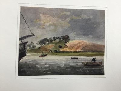 Lot 1219 - Thomas Churchyard (1798-1865) watercolour - East Anglian river landscape, 9.5cm x 12.5cm, unframed