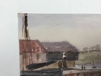 Lot 1220 - Thomas Churchyard (1798-1865) watercolour - East Anglian Harbour, 10cm x 12.5cm, unframed