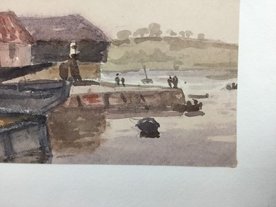 Lot 1220 - Thomas Churchyard (1798-1865) watercolour - East Anglian Harbour, 10cm x 12.5cm, unframed