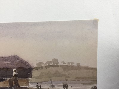 Lot 1220 - Thomas Churchyard (1798-1865) watercolour - East Anglian Harbour, 10cm x 12.5cm, unframed