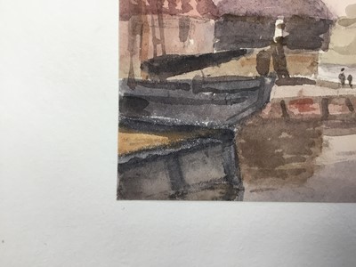 Lot 1220 - Thomas Churchyard (1798-1865) watercolour - East Anglian Harbour, 10cm x 12.5cm, unframed