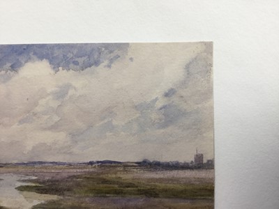 Lot 1223 - Thomas Churchyard (1798-1865) watercolour - East Anglian marshes, indistinctly inscribed to paper backing mount, 10cm x 12.5cm, unframed