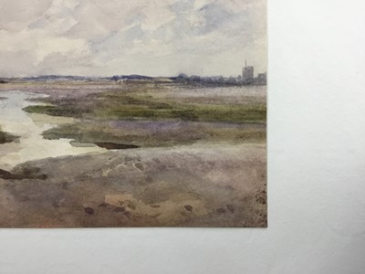 Lot 1223 - Thomas Churchyard (1798-1865) watercolour - East Anglian marshes, indistinctly inscribed to paper backing mount, 10cm x 12.5cm, unframed