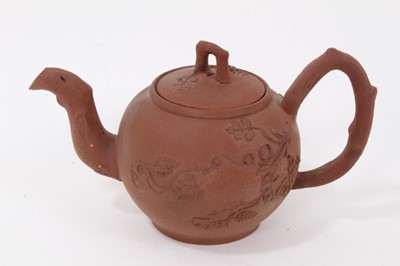Lot 94 - A Staffordshire redware miniature teapot and cover, circa 1760