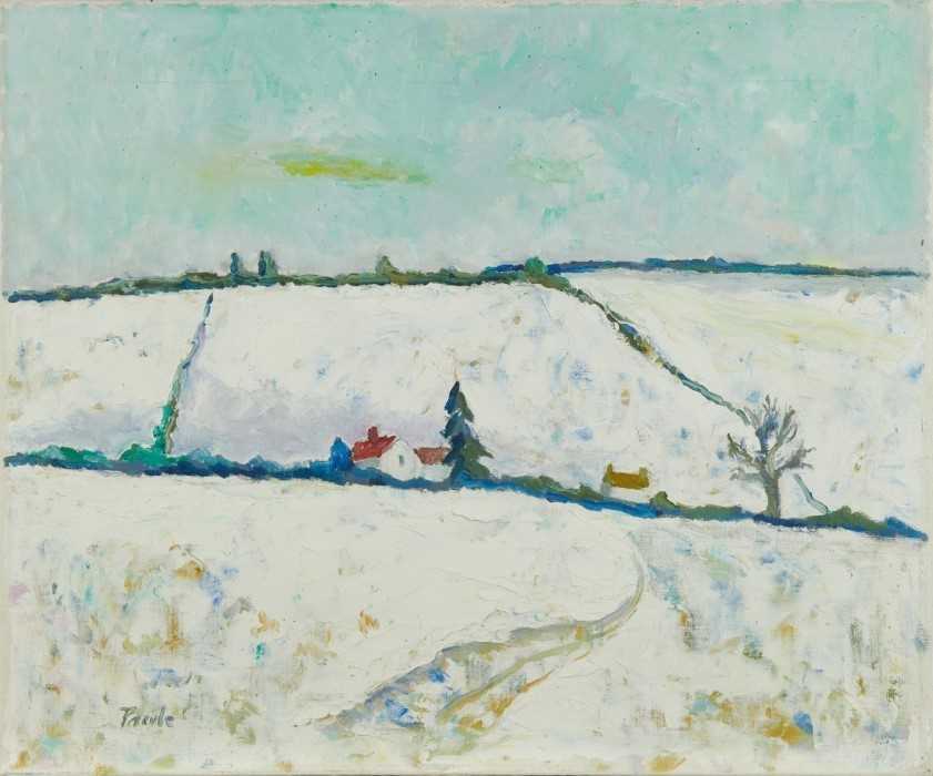 Lot 95 - *John Hanbury Pawle (1915-2010) oil on canvas - winter landscape, signed, 61cm x 51cm, unframed