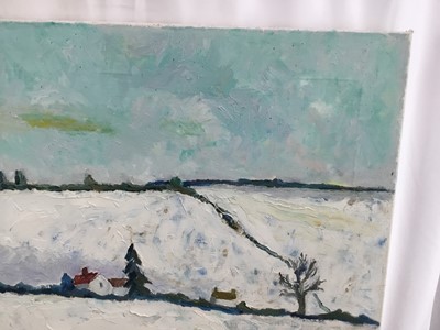 Lot 95 - *John Hanbury Pawle (1915-2010) oil on canvas - winter landscape, signed, 61cm x 51cm, unframed