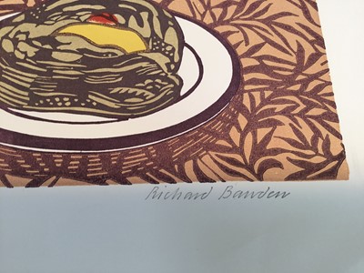 Lot 1187 - *Richard Bawden RWS NEAC RE (b.1936) print - 'Tea for Two', signed and numbered 38/75, 45cm x 45cm unframed
