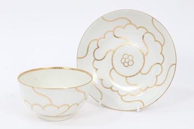 Lot 111 - A Worcester large 'Queens' pattern tea bowl and saucer, circa 1770