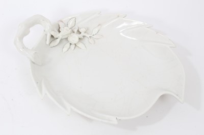 Lot 109 - A Chelsea leaf shaped dish, in the white, circa 1755