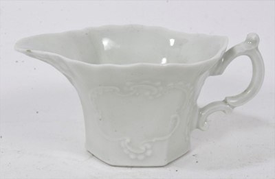 Lot 146 - A Worcester hexagonal creamboat, in the white, circa 1760