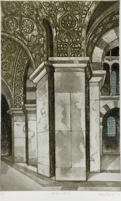 Lot 1197 - *Valerie Thornton (1931-1991) two etchings - 'Aachen, Interior', signed A.P., 34cm x 54cm together with 'Castillo Nuevo', signed and numbered 47/50, 42cm x 26cm (2)