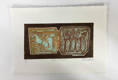 Lot 1198 - *Valerie Thornton (1931-1991) two etchings - 'Capitals, Macqueville', signed and dated '82, numbered 21/40, 30cm x 16cm together with 'Autun', signed and dated '79, numbered 14/70, 12cm x 19cm