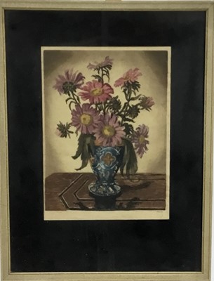 Lot 54 - Hugo Noske (Austrian, 1886-1960), pencil signed colour woodblock, 26cm x 33cm in glazed frame