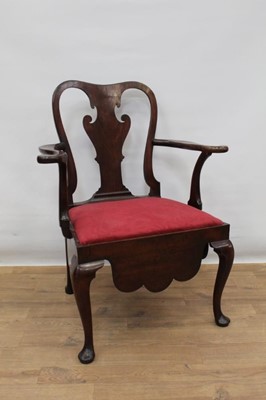 Lot 1363 - George I red walnut elbow chair