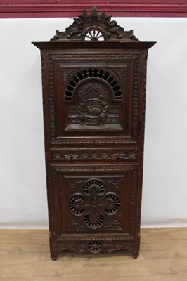 Lot 1364 - 19th century Breton oak food cupboard