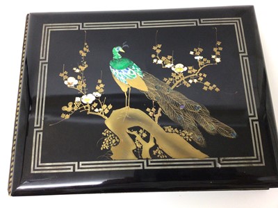 Lot 1419 - Chinese photograph and postcard black lacquer album, circa 1920s