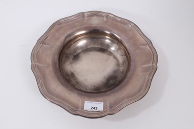 Lot 243 - Continental silver (930) dish with engraved monogram