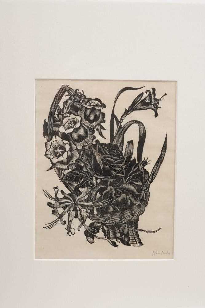 Lot 1079 - John Northcote Nash (1893-1977) set of four signed woodcuts - The Four Seasons from 'Flowers and Faces', mounted