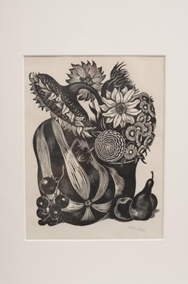 Lot 1079 - John Northcote Nash (1893-1977) set of four signed woodcuts - The Four Seasons from 'Flowers and Faces', mounted