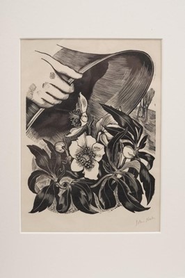 Lot 1079 - John Northcote Nash (1893-1977) set of four signed woodcuts - The Four Seasons from 'Flowers and Faces', mounted