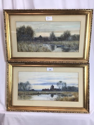 Lot 134 - Robert Winter Fraser (1848-1906) pair of watercolours, At Soham, and another