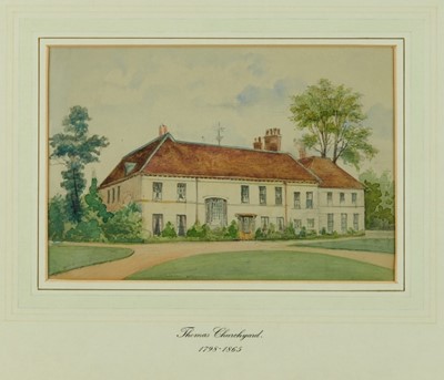 Lot 1271 - Thomas Churchyard (1798-1865) watercolour - A Country House, 16.5cm x 24cm, in glazed gilt frame  
Exhibited 1998