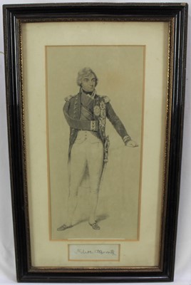 Lot 1171 - 19th century lithograph after Henry Elridge - portrait of Admiral Lord Nelson, published by Colnaghi 5th December 1881, with facsimile signature 'Nelson Bronte', 33cm x 15cm, in glazed frame