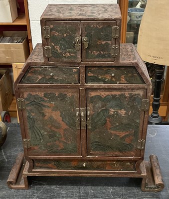 Lot 140 - Antique Japanese lacquered table cabinet