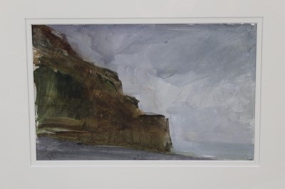 Lot 1175 - *Peter Godfrey Coker (1926-2004) watercolour - Cliffs at Quiberville, initialled, 17cm x 27cm, in glazed frame