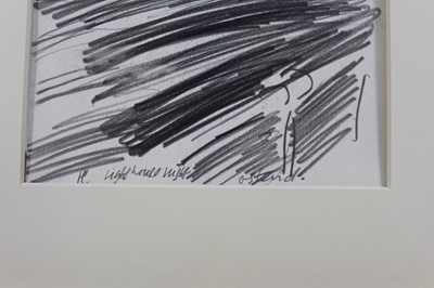 Lot 74 - *Peter Godfrey Coker (1926-2004) pencil drawing - Lighthouse Night, Ostend, initialled and titled, 28cm x 18cm, mounted