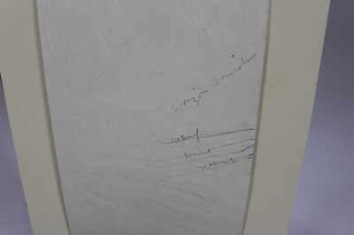 Lot 74 - *Peter Godfrey Coker (1926-2004) pencil drawing - Lighthouse Night, Ostend, initialled and titled, 28cm x 18cm, mounted