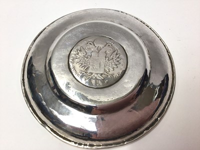 Lot 22 - Two Continental silver dishes mounted with coins