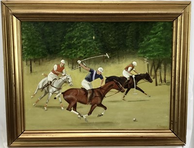Lot 34 - Edward Foster, oil on canvas - ‘The Sport of Kings’, signed, 33 x 45cm in gilt frame