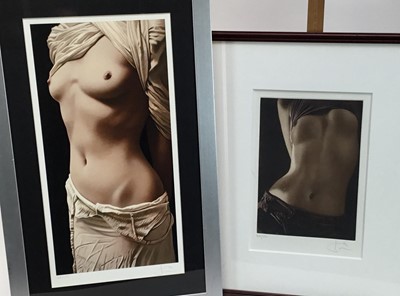 Lot 42 - Willi Kissmer (b. 1951) signed limited edition etching, female torso, no. 50 / 50, mounted in glazed frame, 27 x 54cm, together with another similar no. 165 / 250, 24 x 35cm (2)