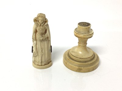 Lot 3 - 19th century Dieppe carved ivory figure of Mary Queen of Scots