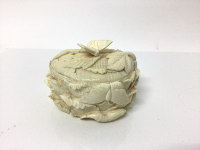 Lot 4 - Carved ivory box and cover