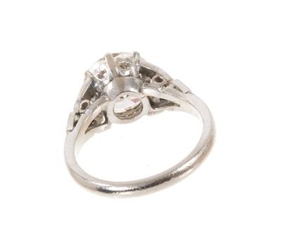Lot 509 - Diamond single stone ring with a round brilliant cut diamond estimated to weigh approximately 2.75cts in claw setting on 18ct white gold shank.