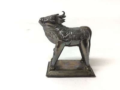 Lot 48 - Late 19th century Indian silver miniature ornament of a sacred cow