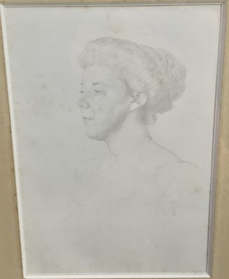 Lot 70 - William Strang (1859-1921) silverpoint portrait of a woman, image 24cm x 38cm