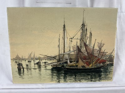 Lot 67 - Clara Montalba (1840-1929) watercolour - Venice, signed and dated ‘77, 37cm x 27cm unframed