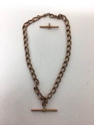 Lot 77 - Edwardian 9ct rose gold watch chain