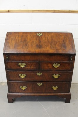 Lot 1297 - George II walnut veneered bureau