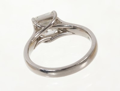 Lot 502 - Royal Asscher Cut diamond single stone ring, 2.02cts, I colour grade and VVS2 clarity in platinum setting