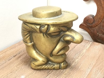 Lot 334 - Brass Figural Tobacco box