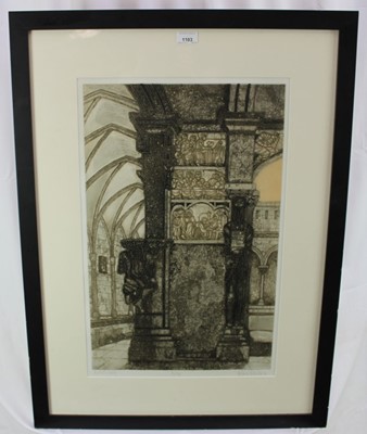Lot 1103 - *Valerie Thornton (1931-1991) signed Artists proof etching - Arles, signed and dated ‘75