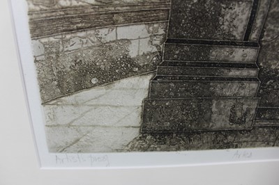 Lot 1103 - *Valerie Thornton (1931-1991) signed Artists proof etching - Arles, signed and dated ‘75