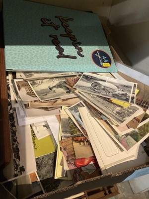 Lot 255 - Box of ephemera, railway handbills, postcards etc