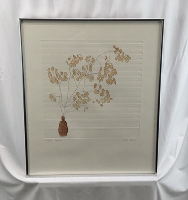 Lot 13 - Tessa Beaver (b.1932) a pair of signed and numbered prints - 'Papyrus', 99/150 and 'Honesty', 135/150, both images 40cm x 47cm, in glazed frames (2)