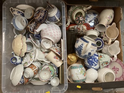Lot 193 - Two boxes of English ceramics, 19th century and later